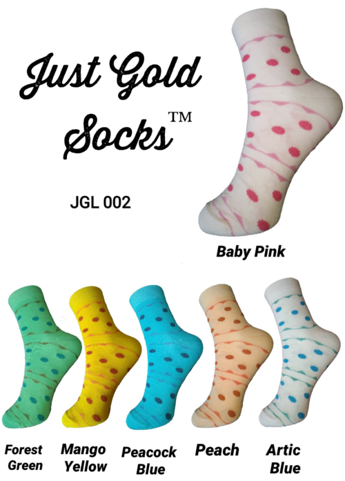 Just Gold Ladies Ankle Length Polka dots Socks